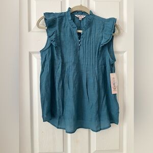 Nanette Lepore Denim Blue Ruffled Sleeve Blouse - S